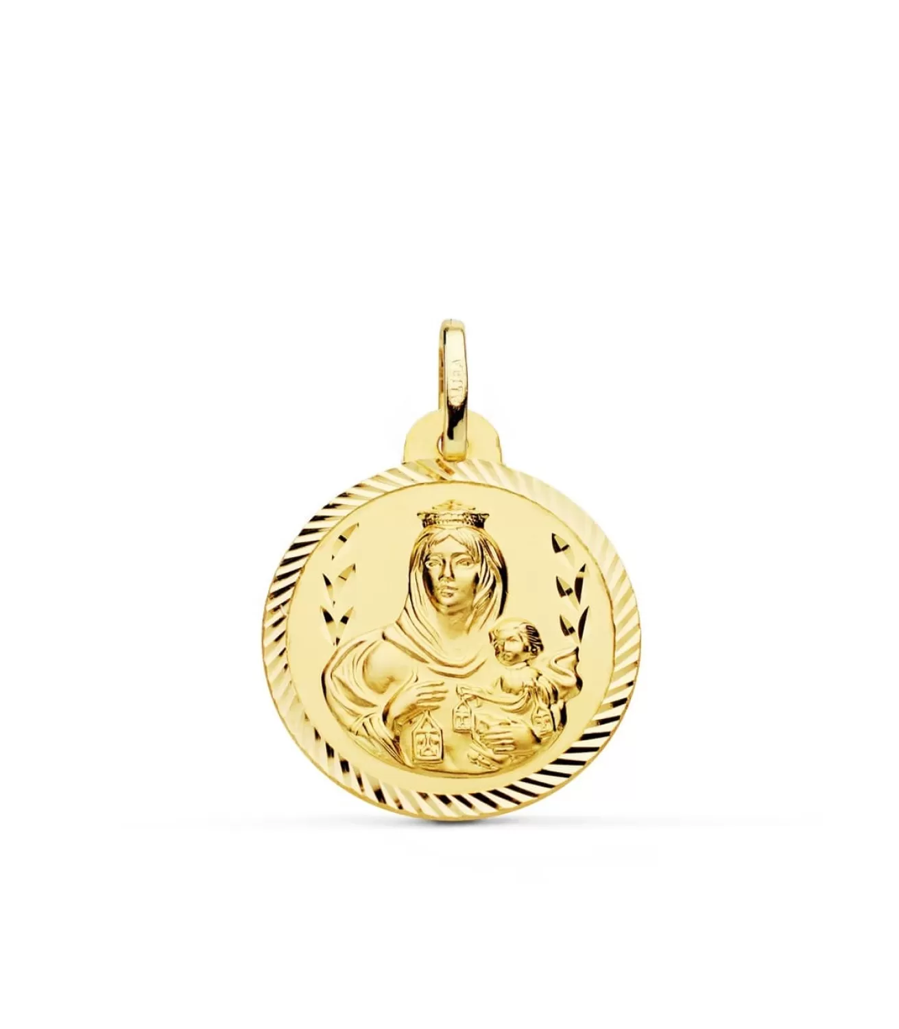 Escapulario Virgen Carmen Y Corazon Jesus Medalla Oro 18K Helice 22 Mm<Alda Joyeros Sale