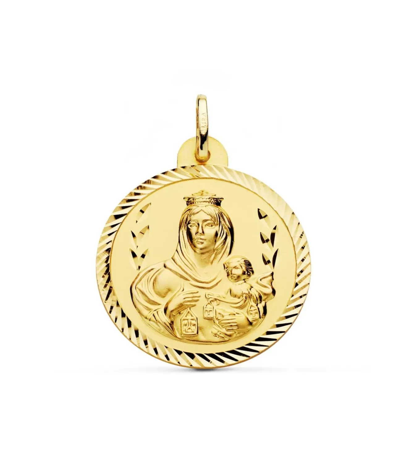 Escapulario Virgen Carmen Y Corazon Jesus Medalla Oro 18K Helice 28 Mm<Alda Joyeros Store