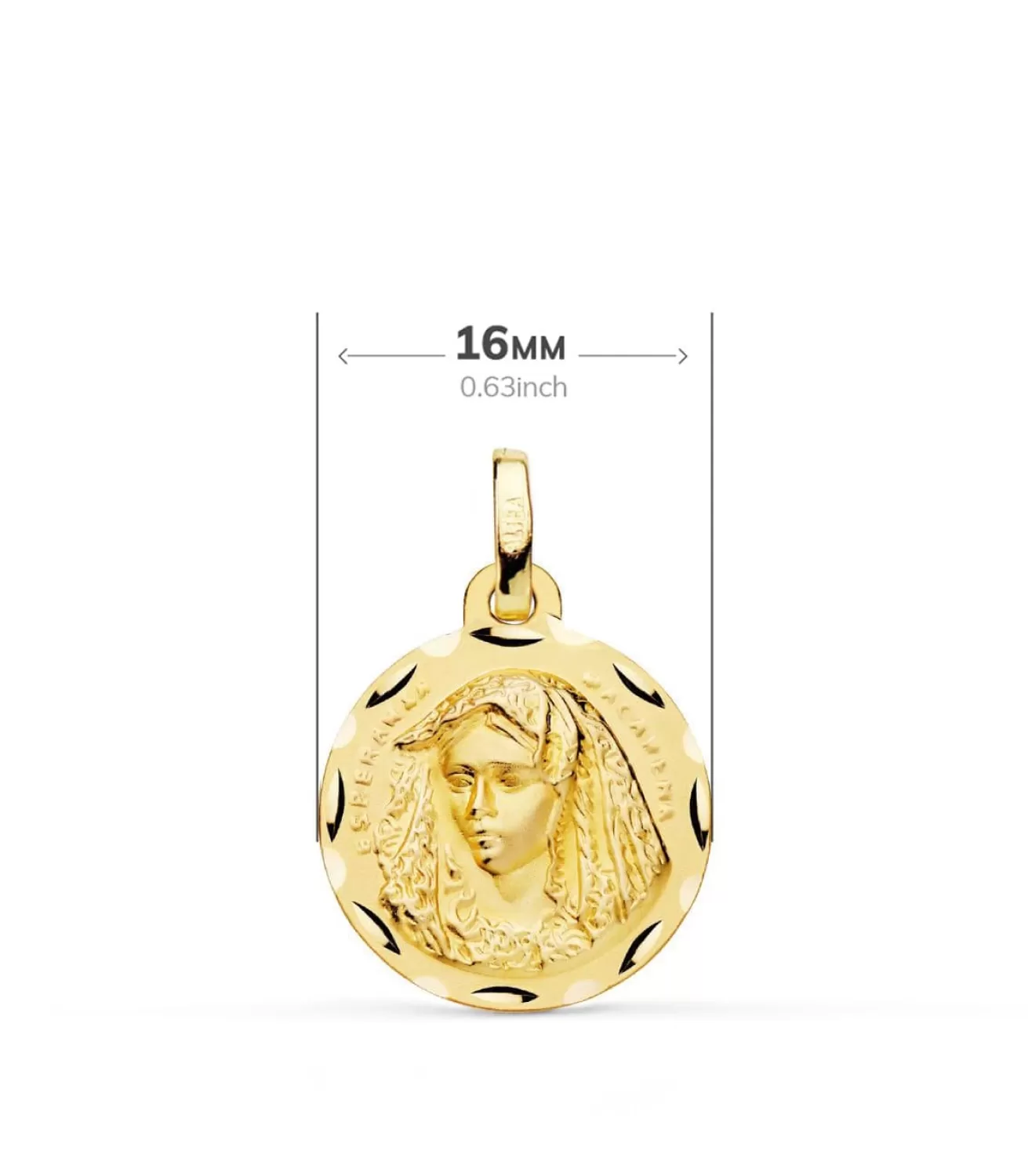 Escapulario Virgen Macarena Y Cristo Del Gran Poder 18K 16Mm<Alda Joyeros Store