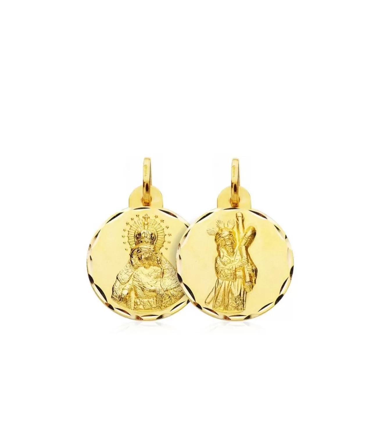 Escapulario Virgen Macarena Y Cristo Del Gran Poder 18K 17Mm<Alda Joyeros Discount