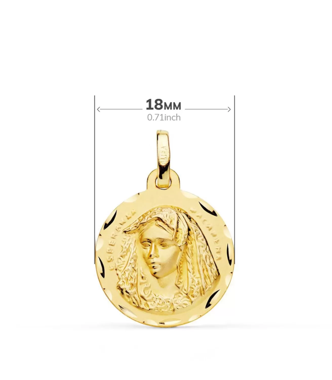 Escapulario Virgen Macarena Y Cristo Del Gran Poder 18K 18Mm<Alda Joyeros Discount