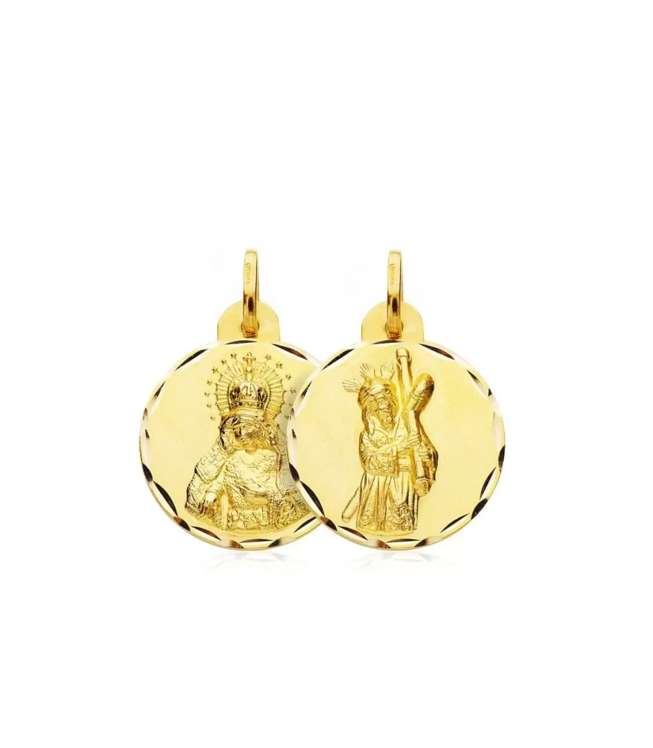 Escapulario Virgen Macarena Y Cristo Del Gran Poder 18K 19Mm<Alda Joyeros New