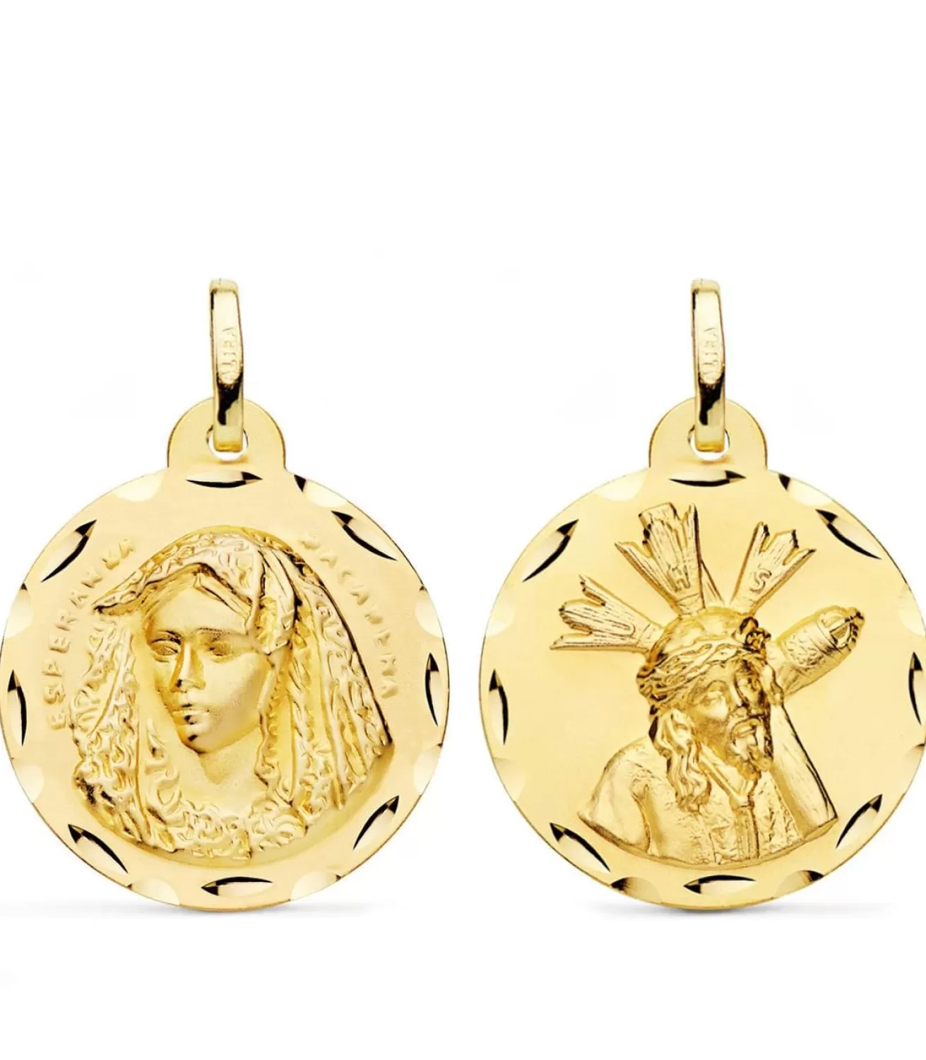 Escapulario Virgen Macarena Y Gran Poder Oro 18 K 24Mm<Alda Joyeros Online
