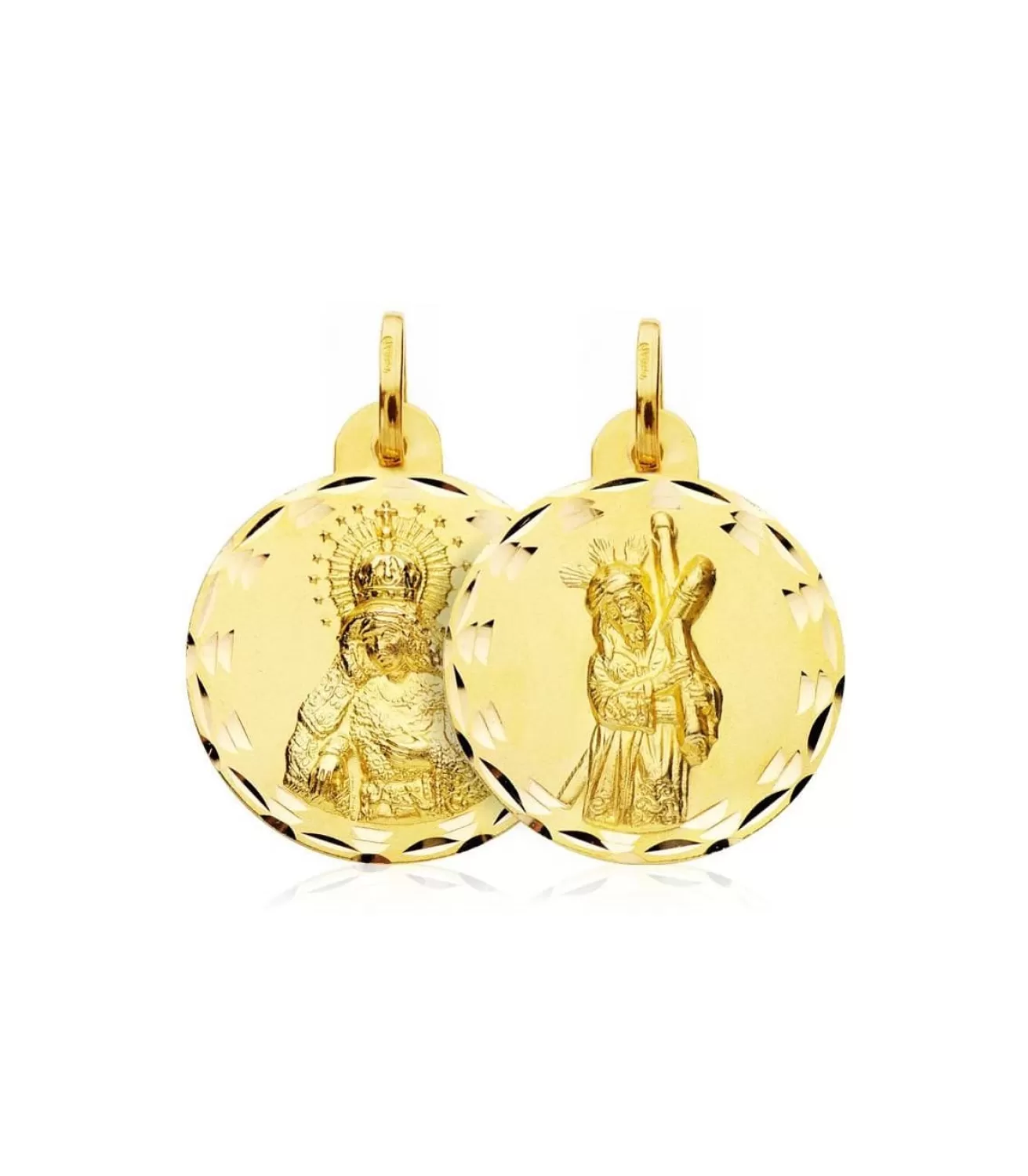 Escapulario Virgen Macarena/Cristo Del Gran Poder Oro 18 Kilates 23Mm<Alda Joyeros Cheap