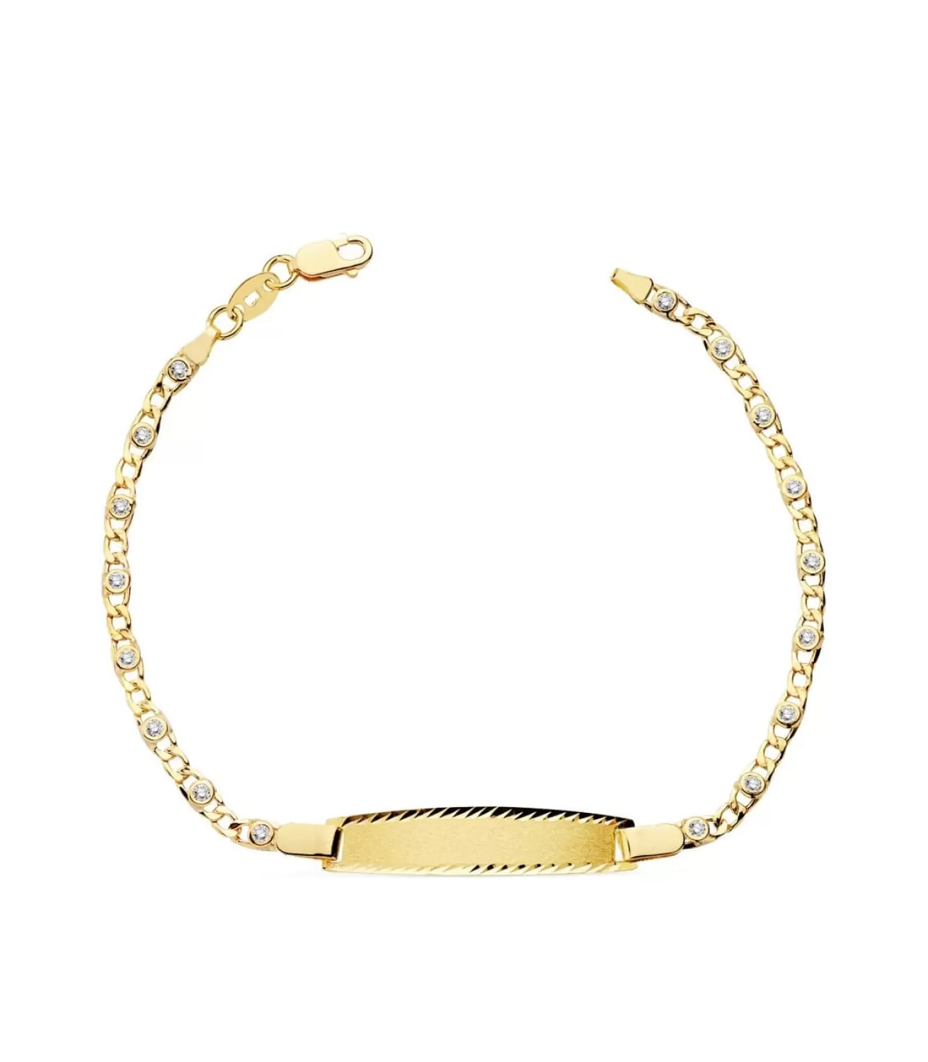 Esclava 1 Comunion Oro 18 K Eslabones Con Circonitas<Alda Joyeros Sale