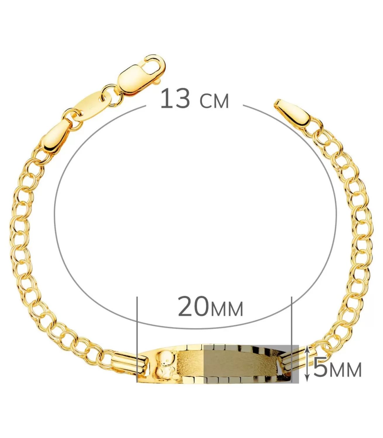 Esclava Bebé Oro Amarillo 18K Hungarina Oso 13 Cm<Alda Joyeros Clearance