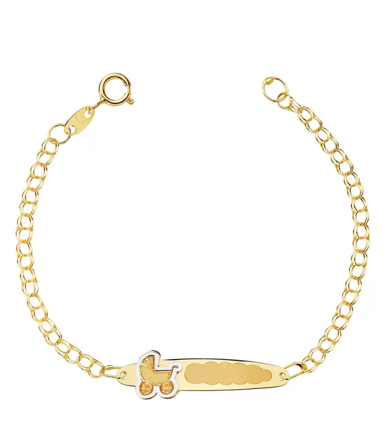 Esclava Bebé Oro Bicolor 18K Cochecito 13.5 Cm<Alda Joyeros Flash Sale