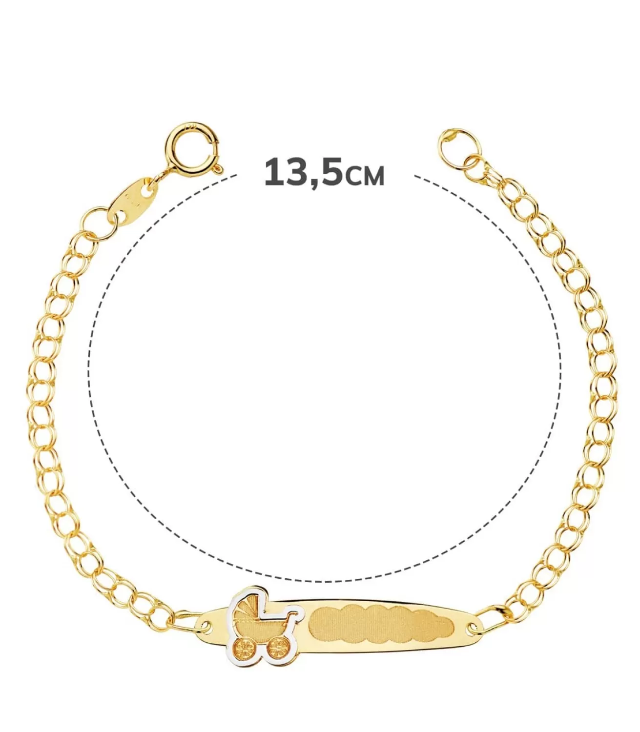 Esclava Bebé Oro Bicolor 18K Cochecito 13.5 Cm<Alda Joyeros Flash Sale