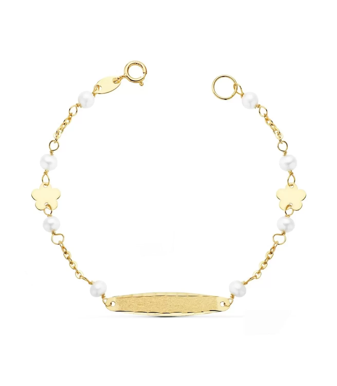 Esclava De Bebé Oro 18K 14,5 Cm Flor Y Perla<Alda Joyeros Outlet