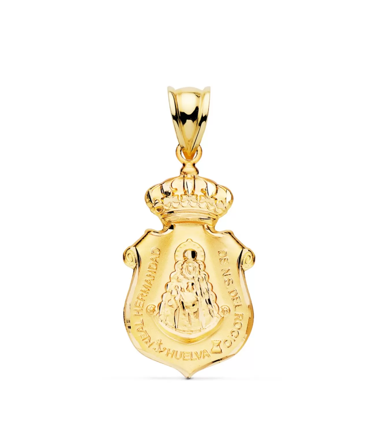 Escudo De Huelva Virgen Del Rocio Oro 18K<Alda Joyeros Fashion
