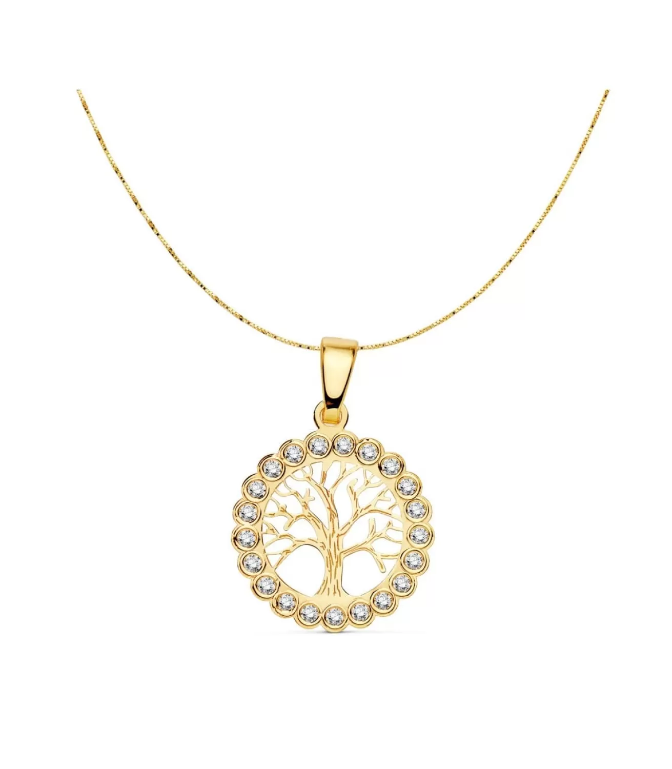 Gargantilla Arbol De La Vida Oro Amarillo 18K Cerco Circonitas<Alda Joyeros Cheap