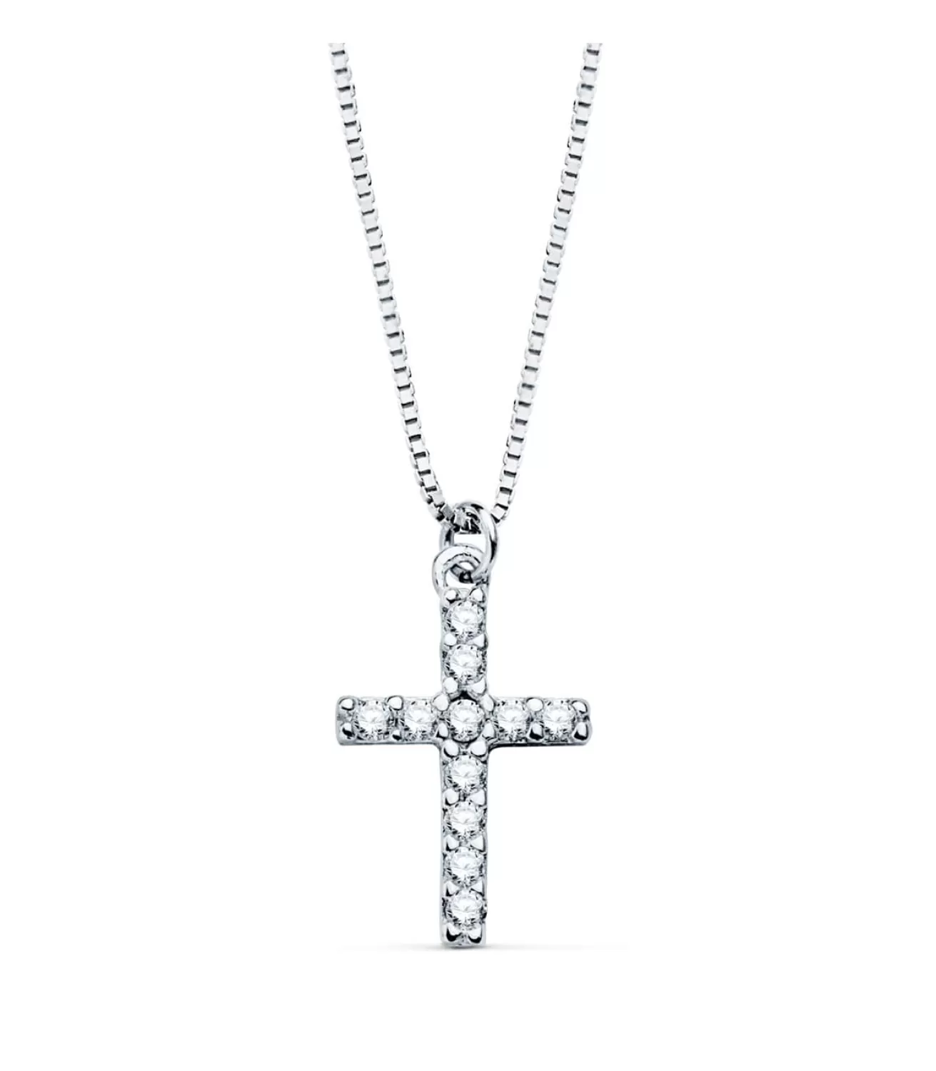 Gargantilla Cruz Diamante 0.090 Qtes. Ob 18K<Alda Joyeros Store