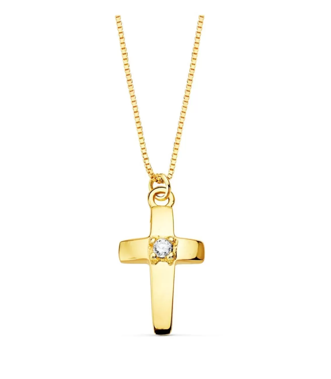 Gargantilla Cruz Oa 18K Diamante 0.015 Qt.<Alda Joyeros Cheap