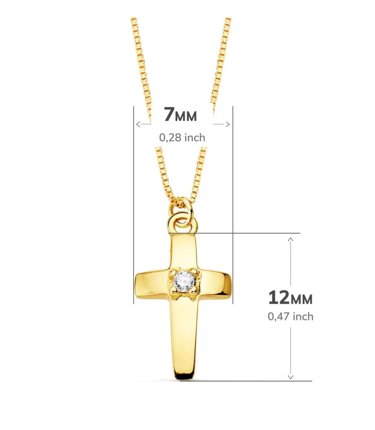 Gargantilla Cruz Oa 18K Diamante 0.015 Qt.<Alda Joyeros Cheap