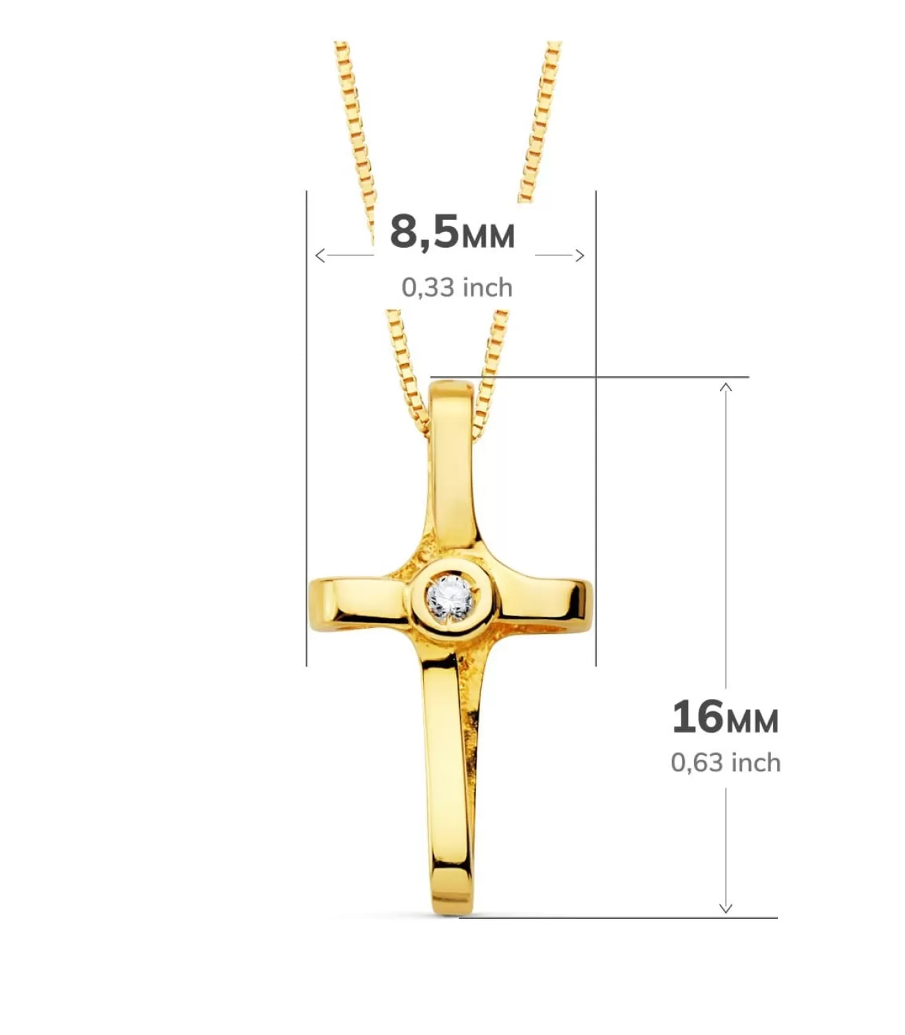 Gargantilla Cruz Oro 18K Diamante 0.015 Qt.<Alda Joyeros Outlet