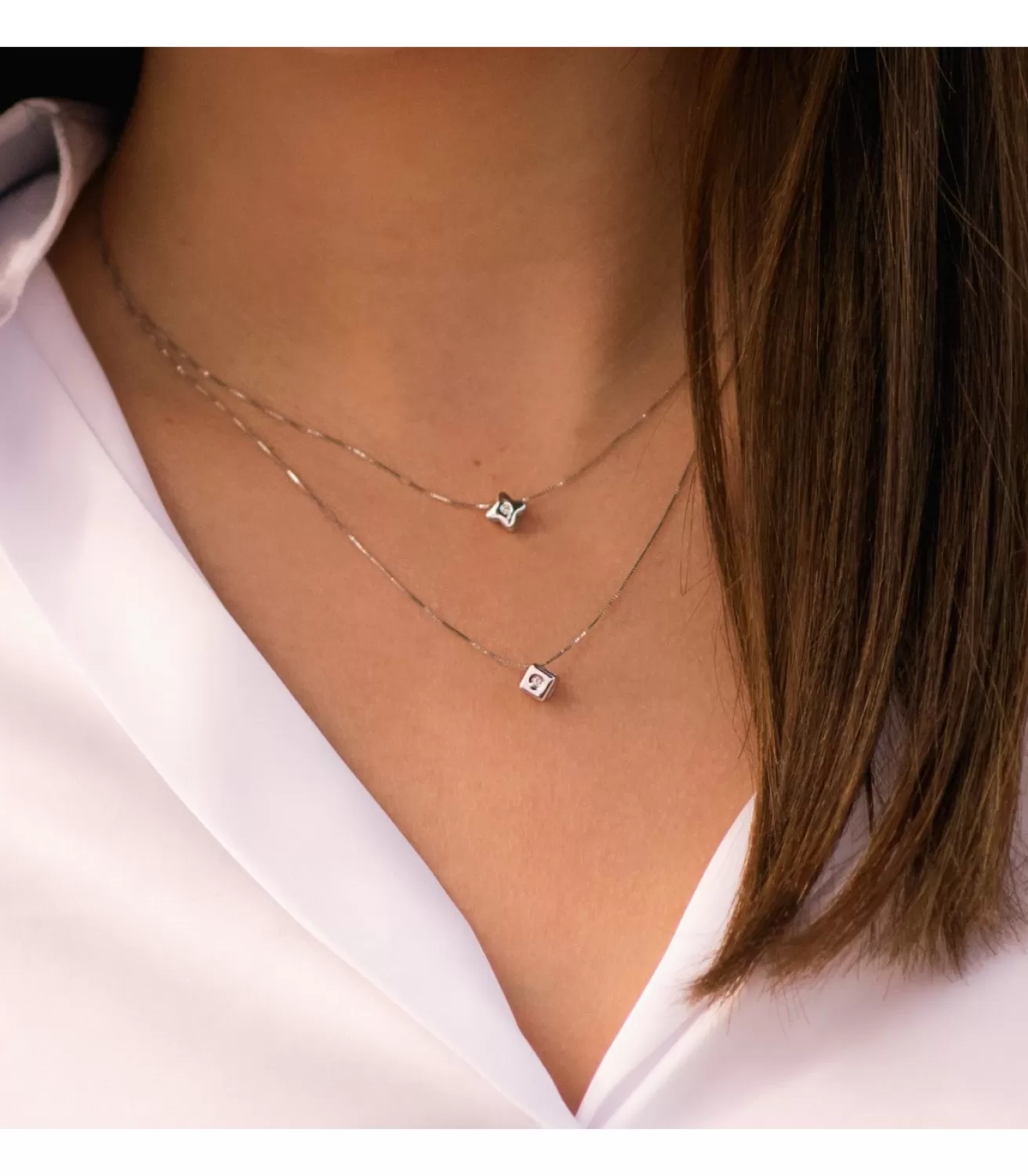 Gargantilla Estrella Diamantes 0.015 Qtes. Ob 18K<Alda Joyeros Shop