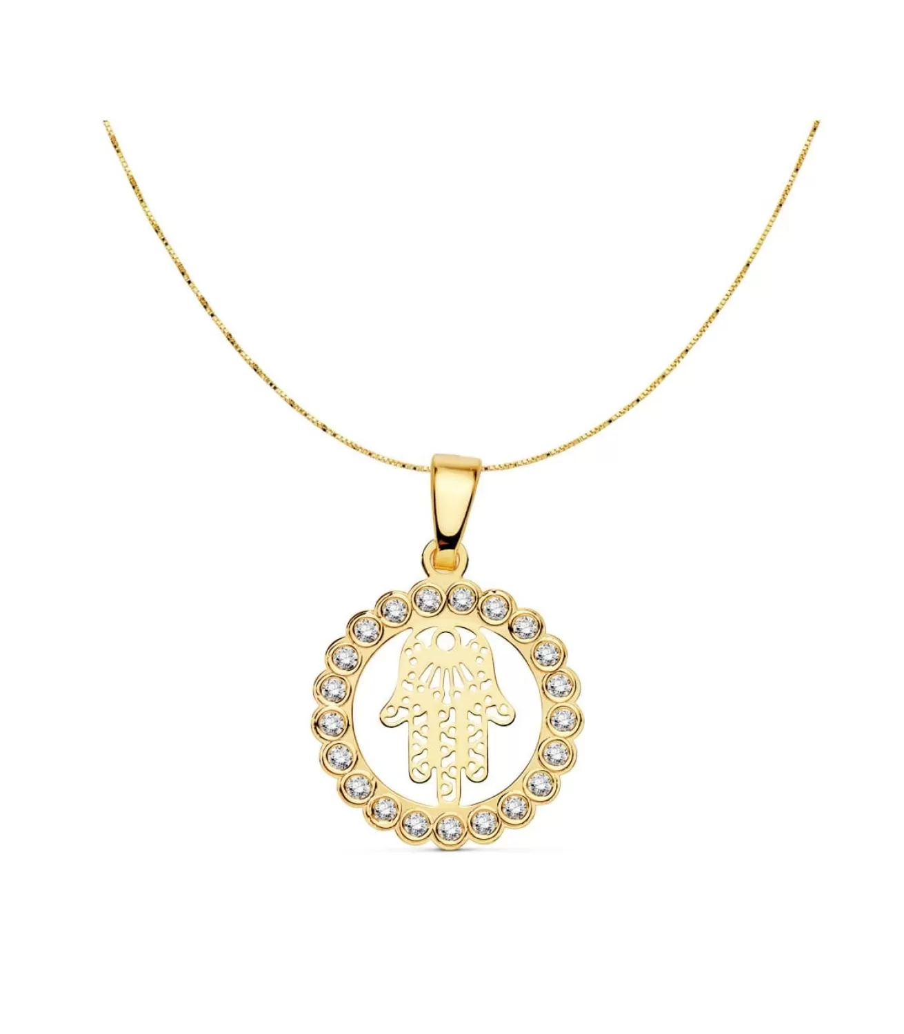 Gargantilla Mano De Fatima Hamsa Oro 18K<Alda Joyeros Discount