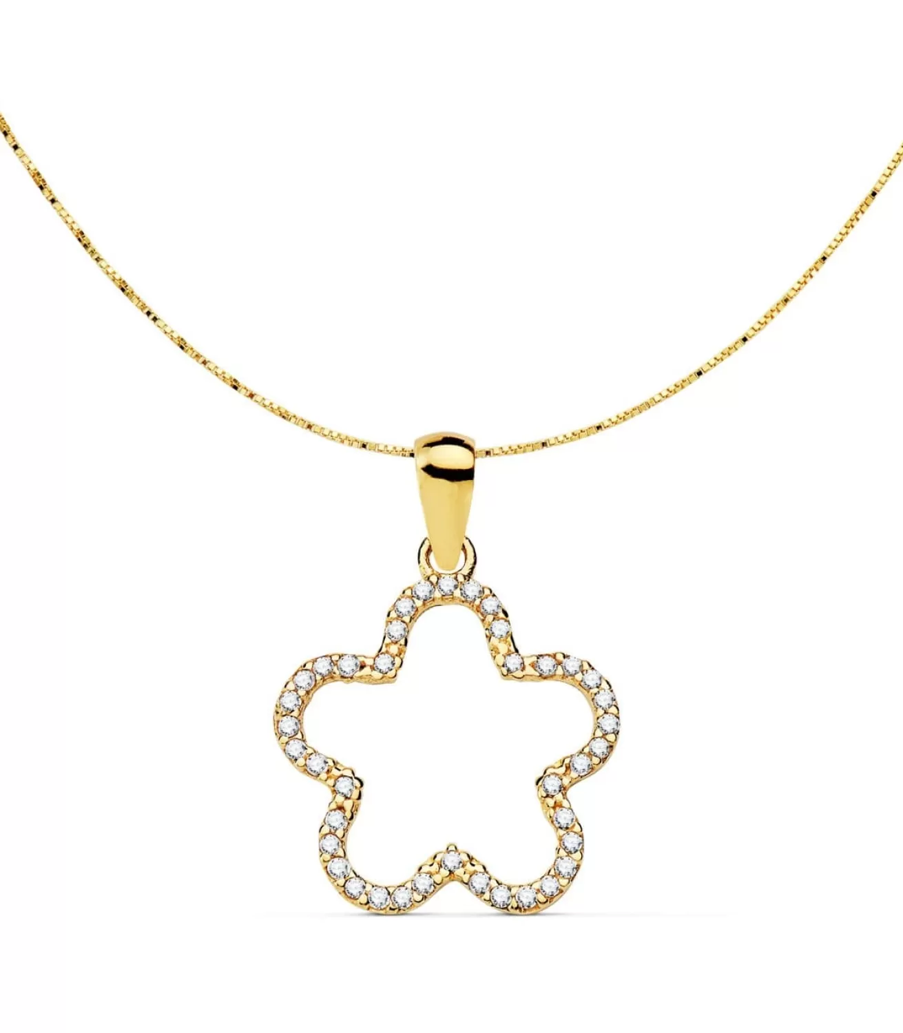 Gargantilla Maribel Flor Oro Amarillo 18K 42 + 3Cm<Alda Joyeros Sale