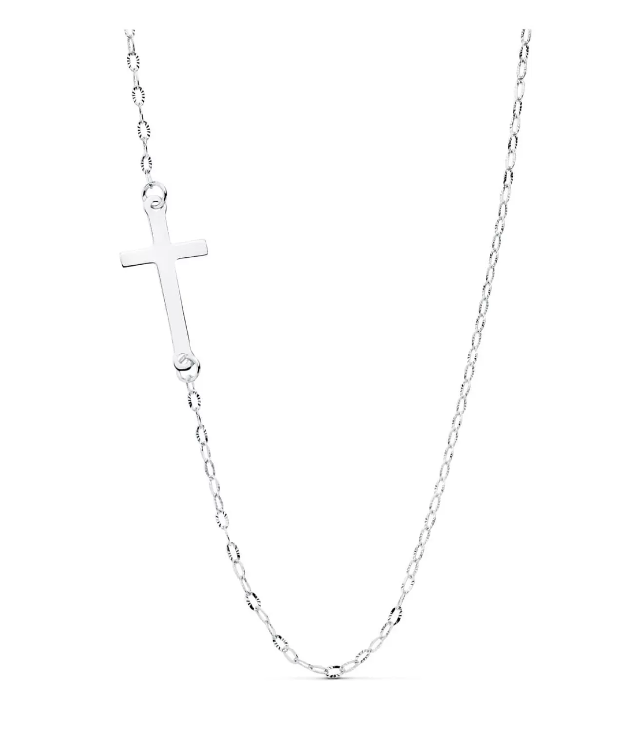 Gargantilla Mujer Cruz Oro Blanco 18K<Alda Joyeros Online