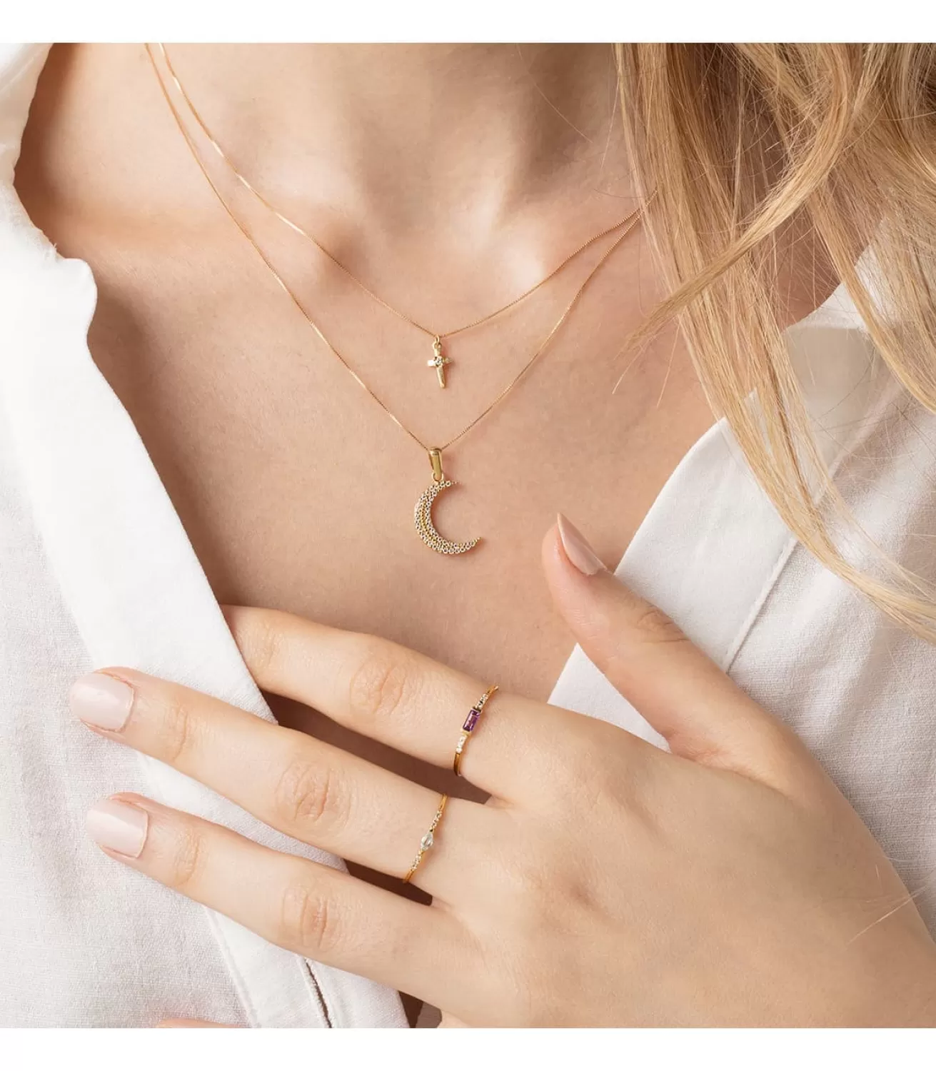 Gargantilla Mujer Luna Oro Amarillo 18K 42 + 3Cm<Alda Joyeros Discount