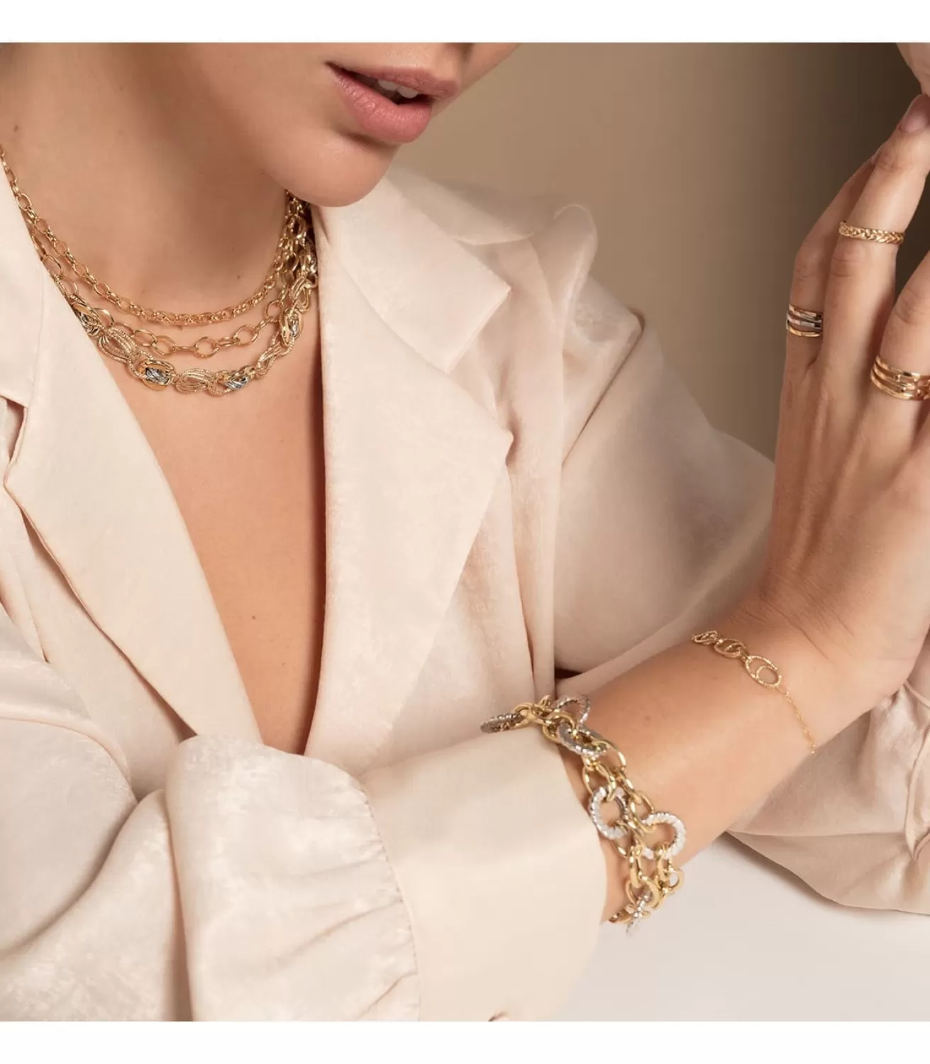Gargantilla Mujer Olesia Oro Bicolor 9K Eslabones<Alda Joyeros Flash Sale