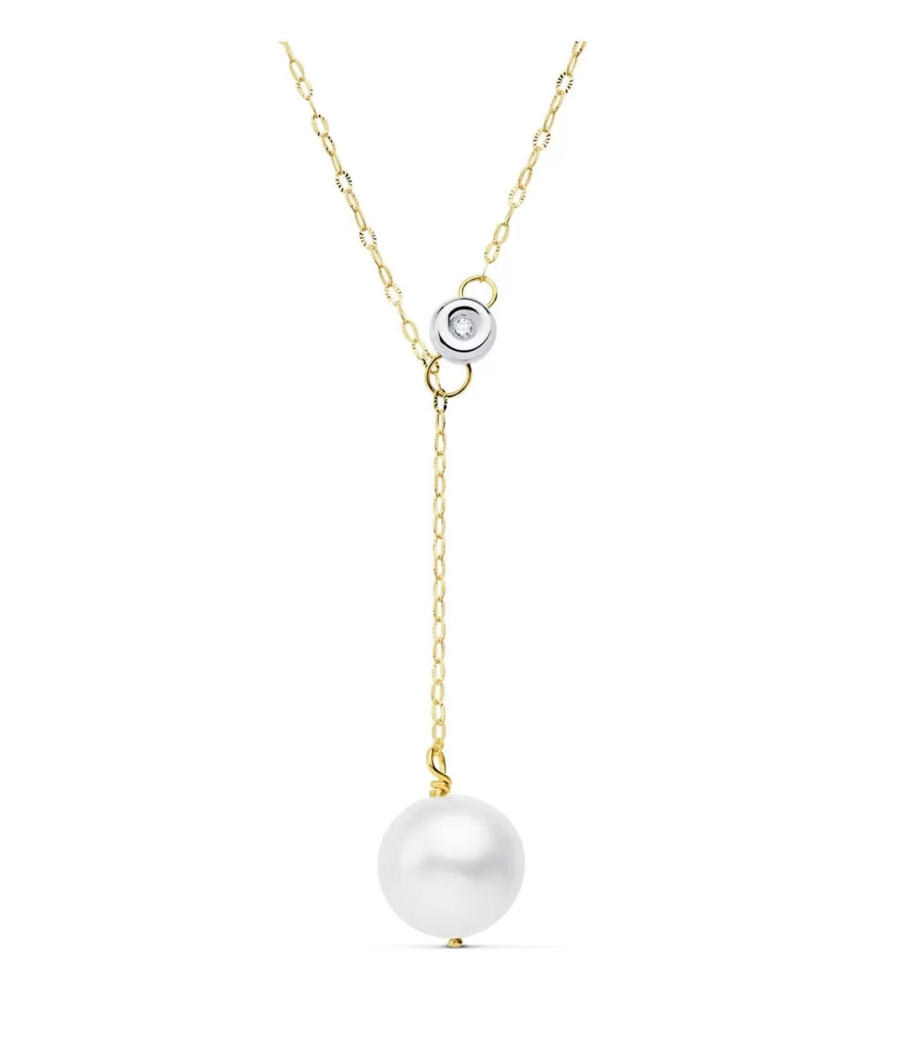 Gargantilla Mujer Oro 18K Pearl & Diamond 0.015 Qtes<Alda Joyeros Outlet