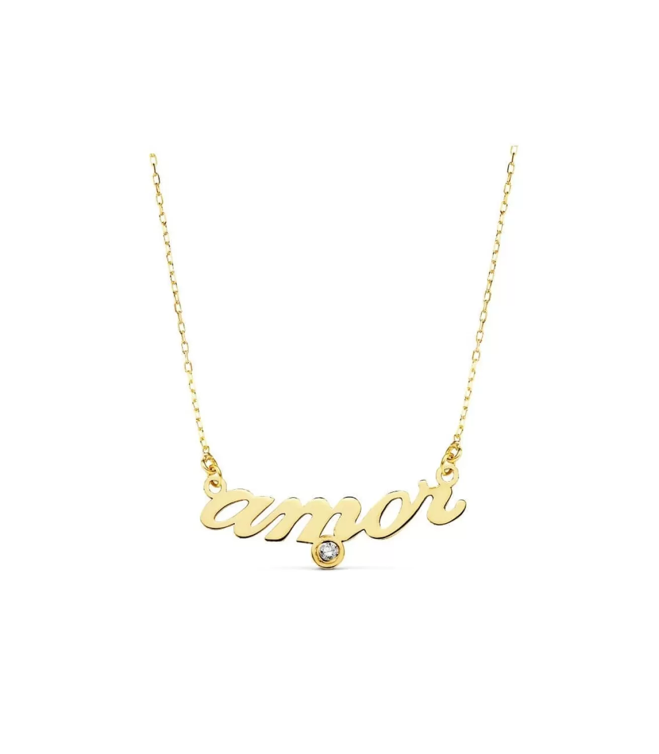 Gargantilla Mujer Oro Amarillo 18K Frase "Amor"<Alda Joyeros Discount