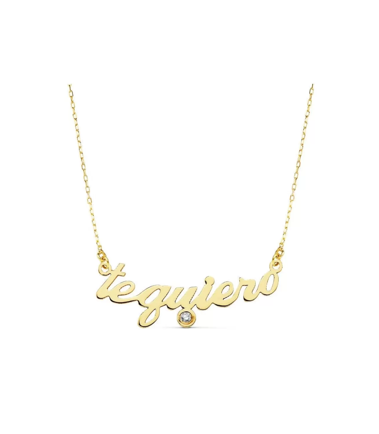 Gargantilla Mujer Oro Amarillo 18K Frase "Te Quiero"<Alda Joyeros Cheap