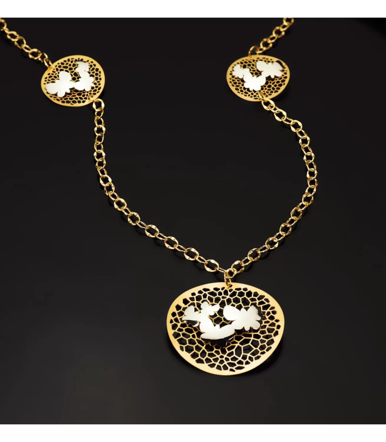 Gargantilla Oro Bicolor 18K Sweet Butterfly<Alda Joyeros Fashion
