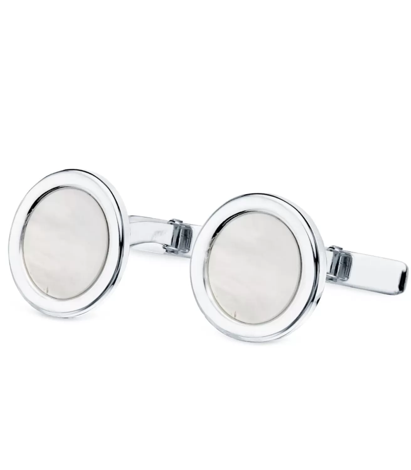 Gemelos Alexandre Oro Blanco 18K Nacar<Alda Joyeros Best Sale
