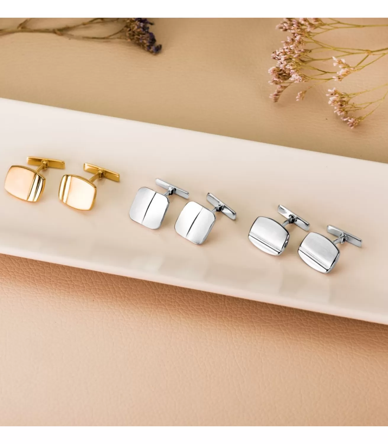Gemelos Logan Oro Blanco 18K<Alda Joyeros Sale