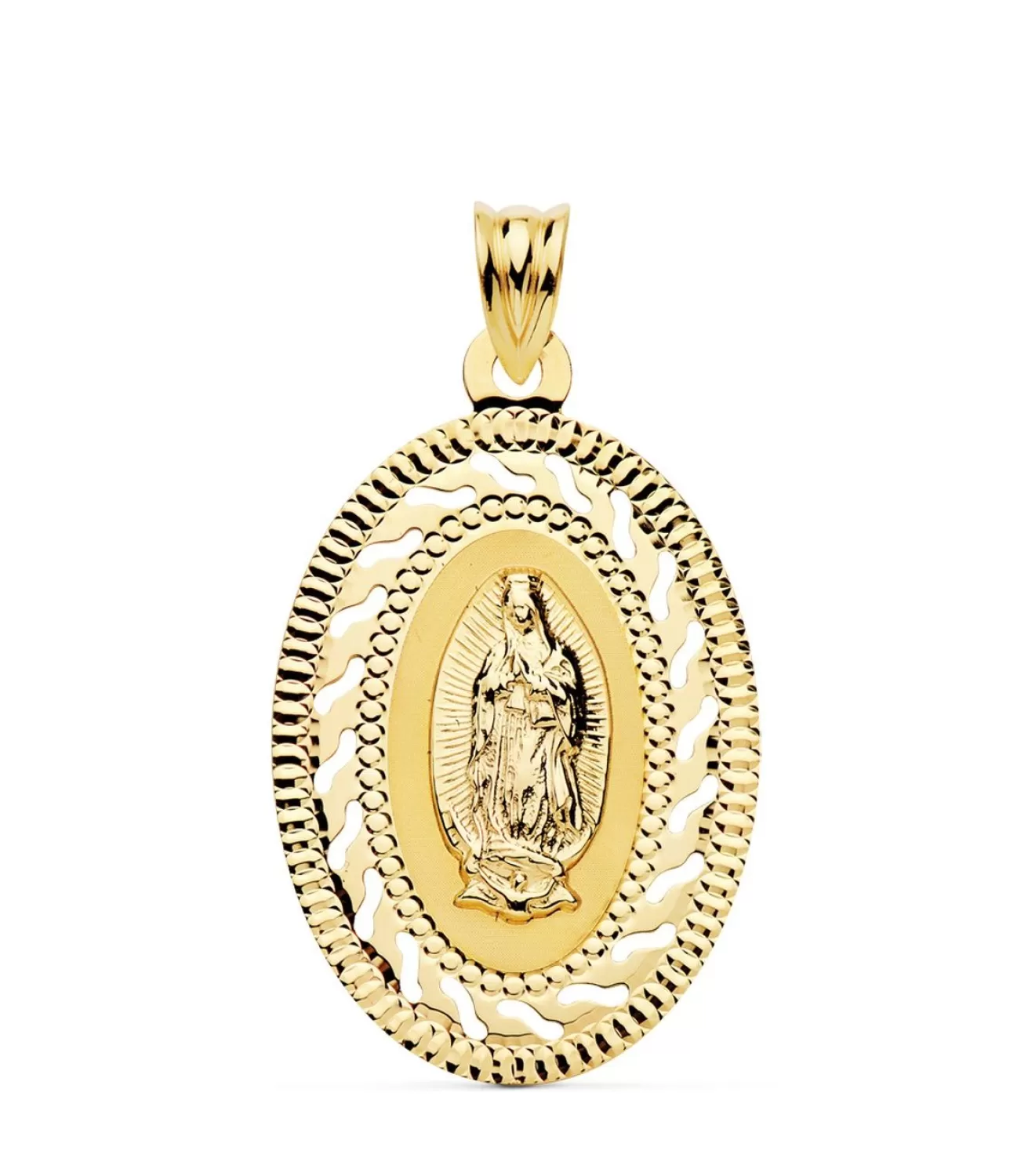 Guadalupe Mexico Oro 18 K Cerco Oval 34 Mm<Alda Joyeros Clearance