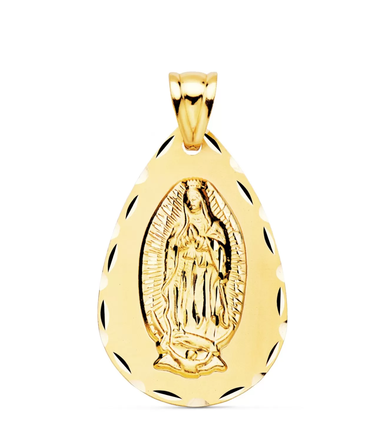 Guadalupe Mexico Oro 18K 36Mm Gota Tallada<Alda Joyeros Flash Sale