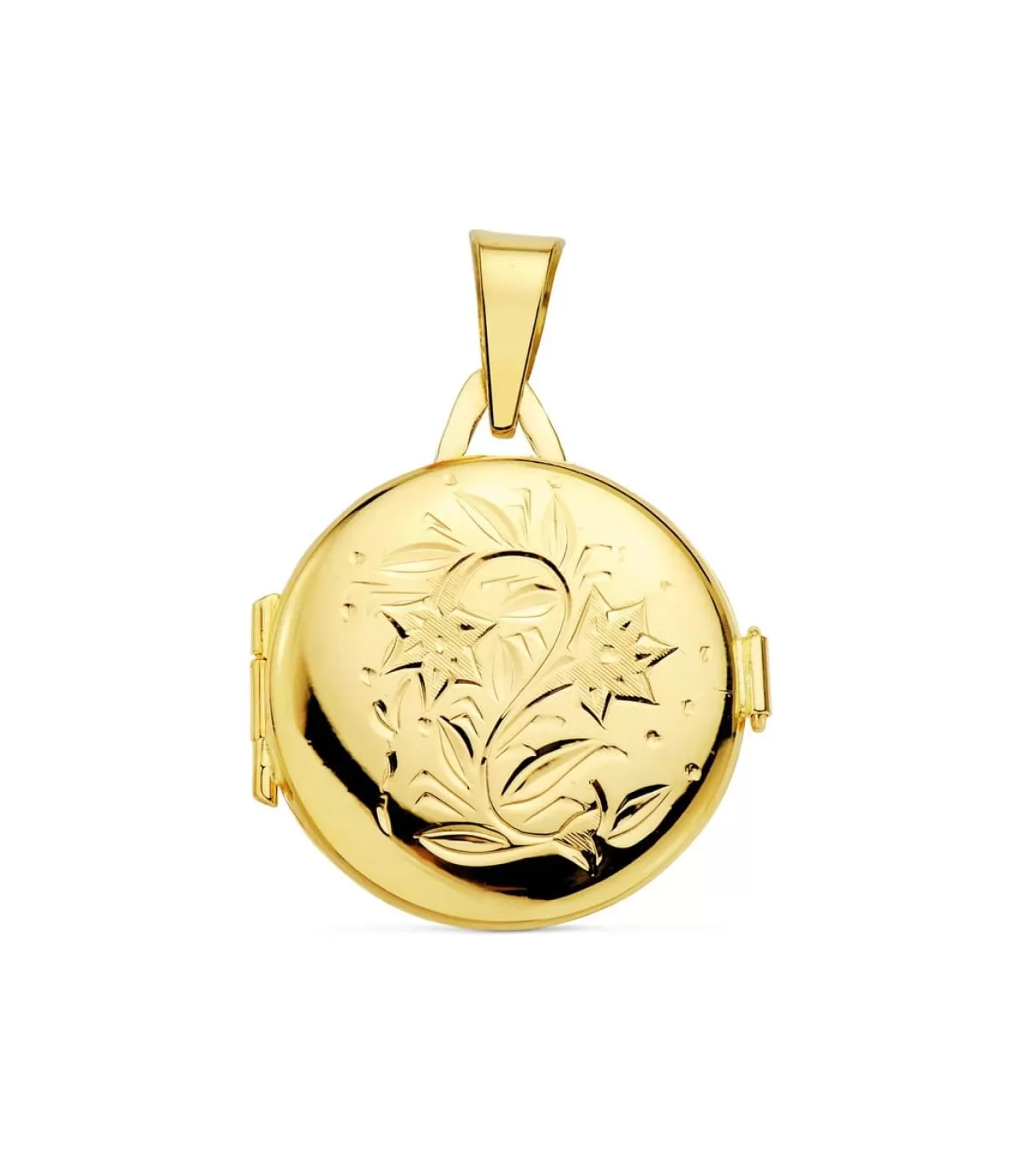 Guardapelo Portafotos Charm Redondo Labrado Oro 18 K 21 Mm<Alda Joyeros Discount