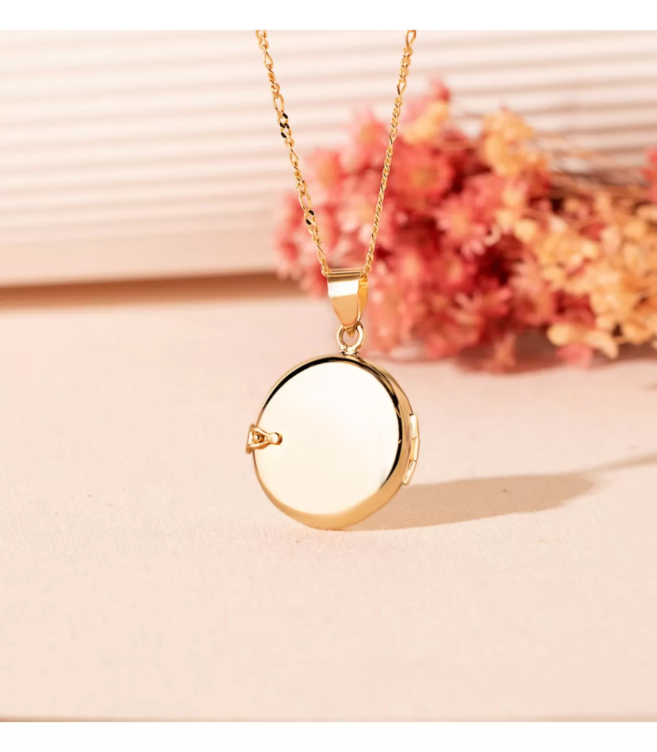 Guardapelo Portafotos Charm Redondo Labrado Oro 18 K 21 Mm<Alda Joyeros Discount