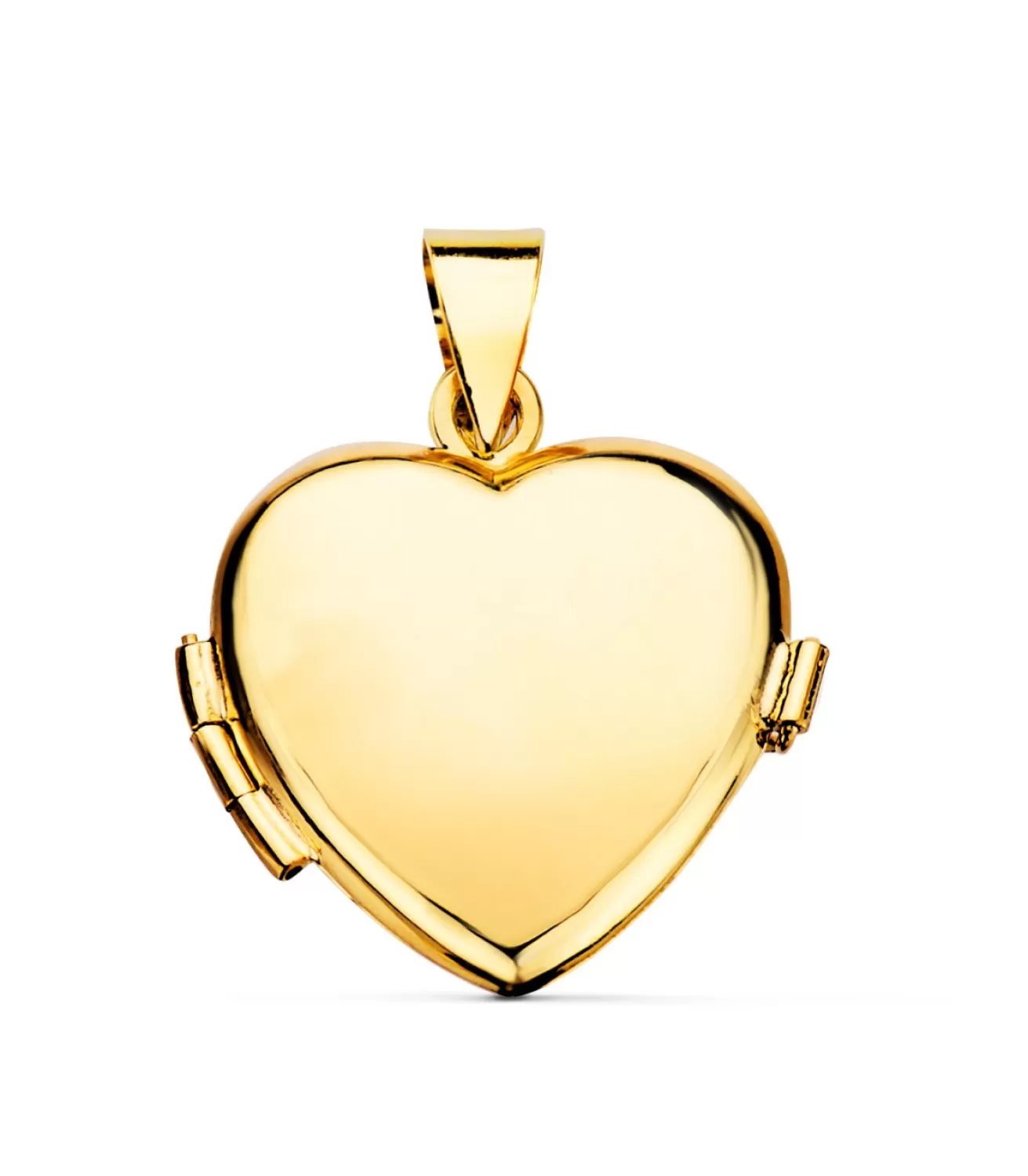 Guardapelo Portafotos Corazon Liso Oro 18 K 21 Mm<Alda Joyeros Store