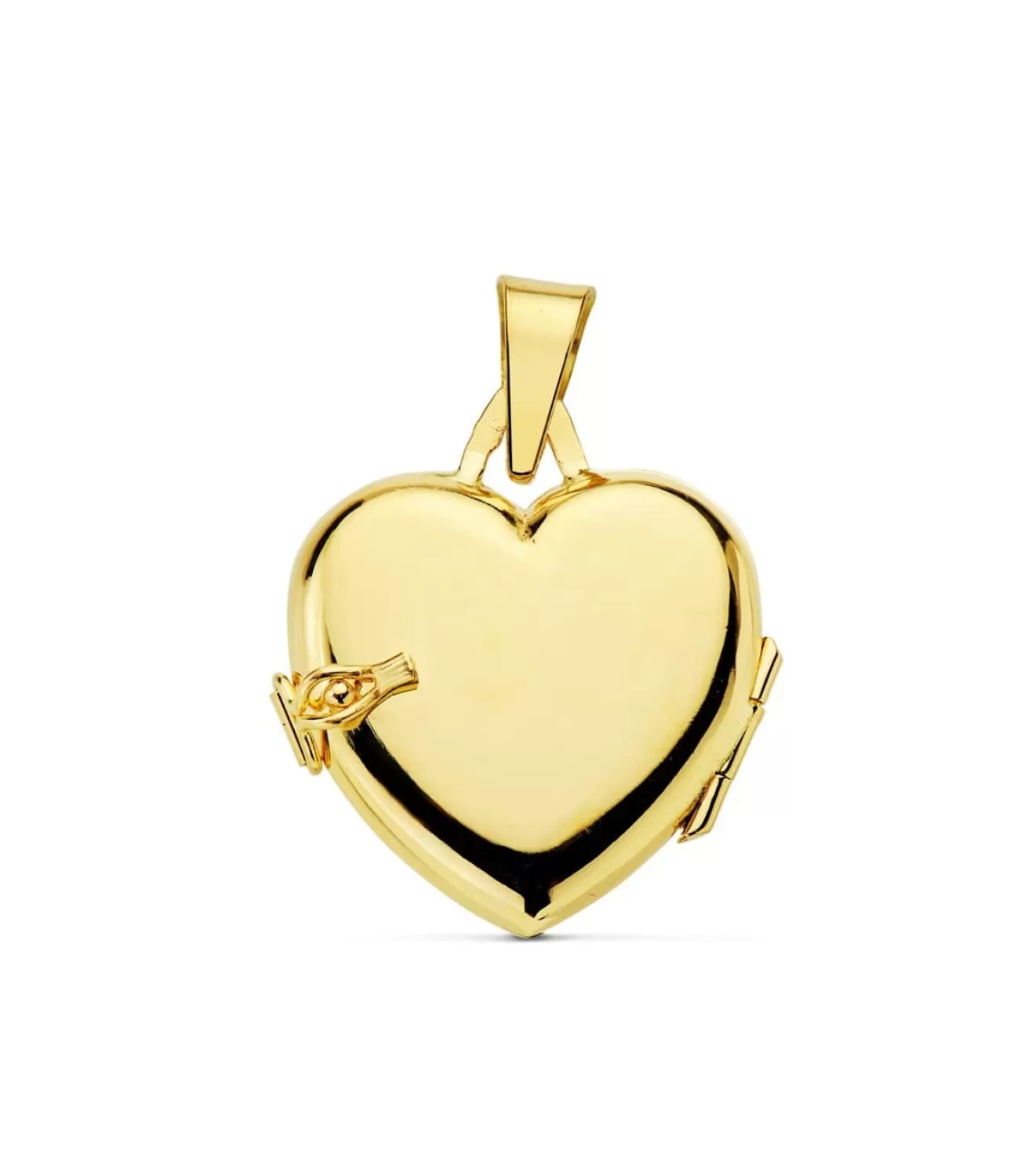 Guardapelo Portafotos Corazon Liso Oro 18 K 21 Mm<Alda Joyeros Store