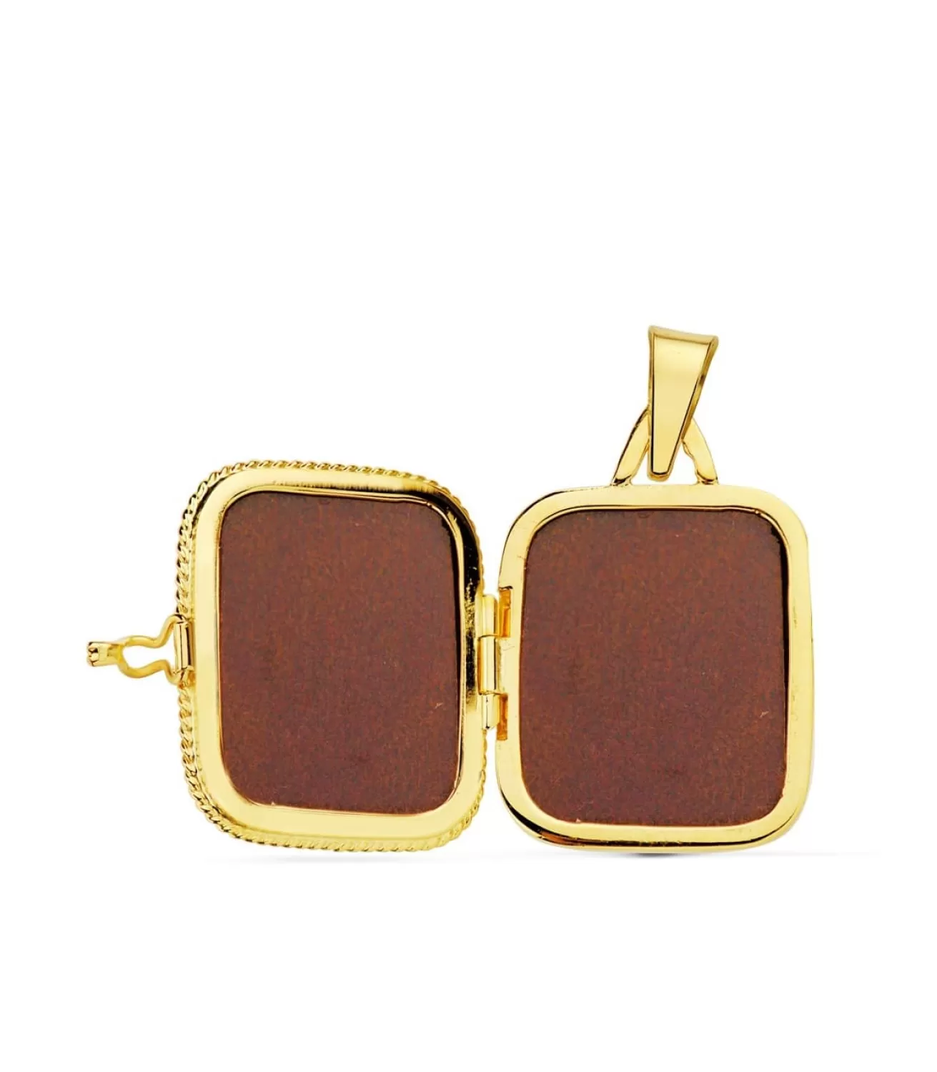 Guardapelo Portafotos Cuadrado Labrado Oro 18 K 21 Mm<Alda Joyeros Cheap