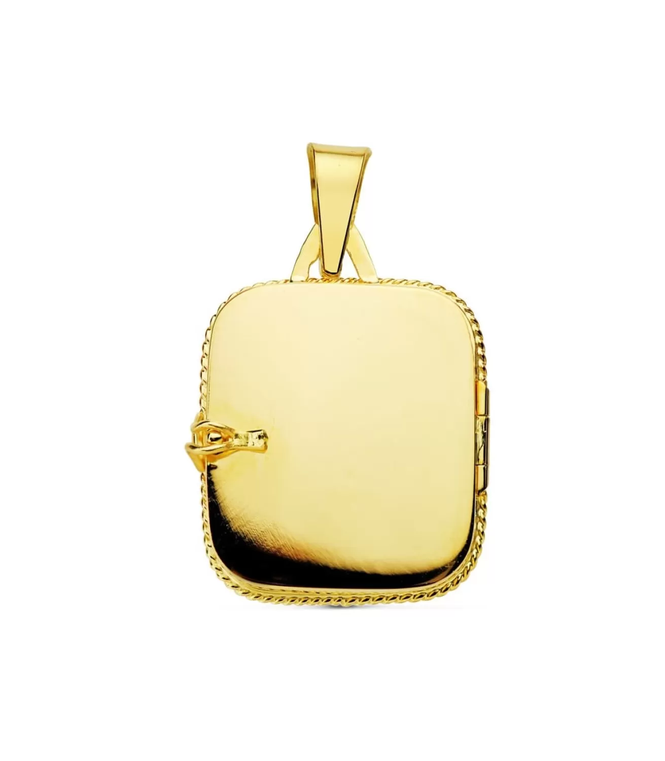 Guardapelo Portafotos Cuadrado Labrado Oro 18 K 21 Mm<Alda Joyeros Cheap