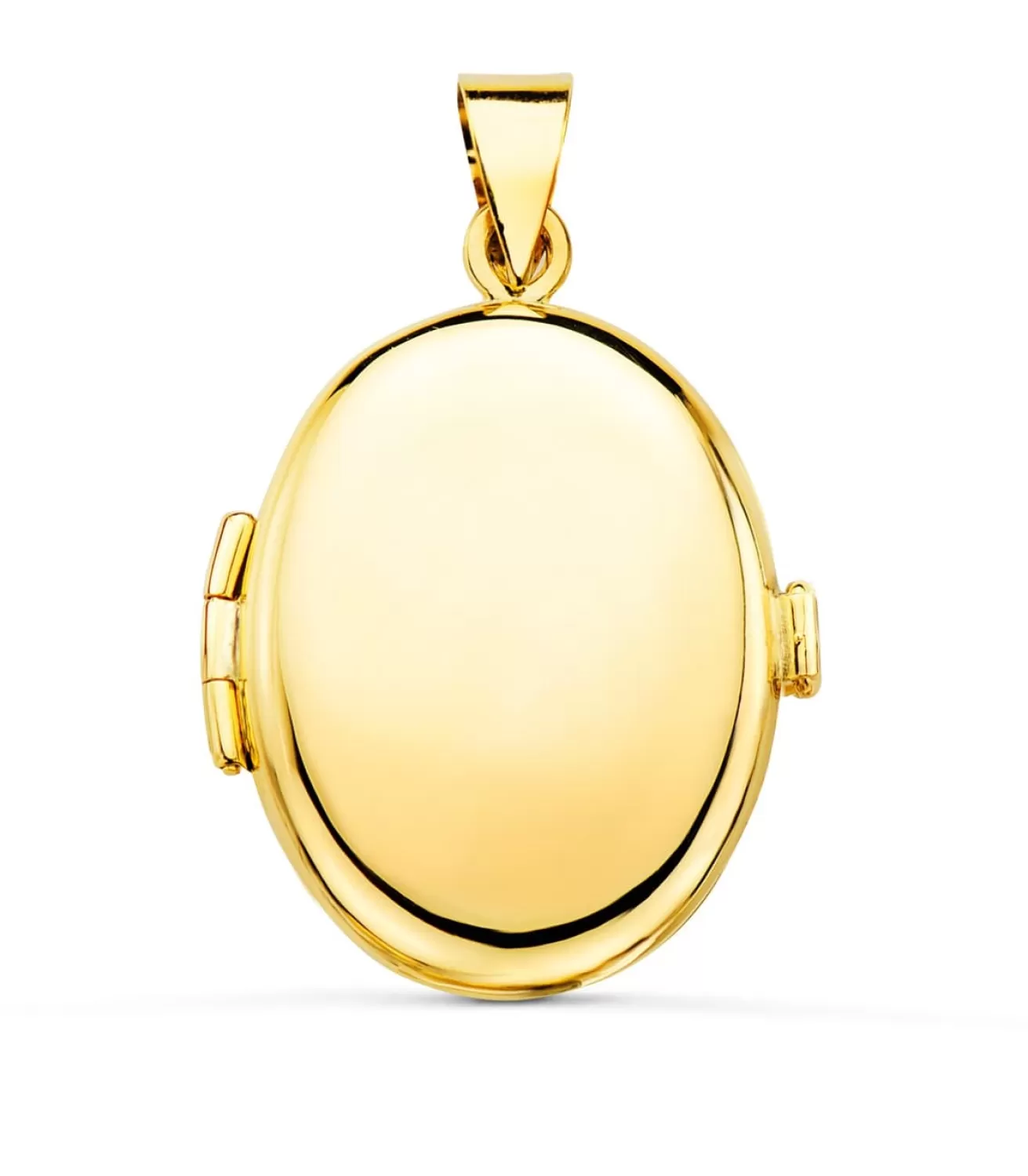 Guardapelo Portafotos Liso Oval Oro 18 K 25 Mm<Alda Joyeros New