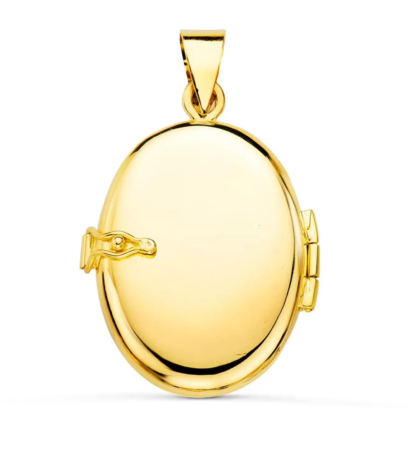 Guardapelo Portafotos Liso Oval Oro 18 K 25 Mm<Alda Joyeros New