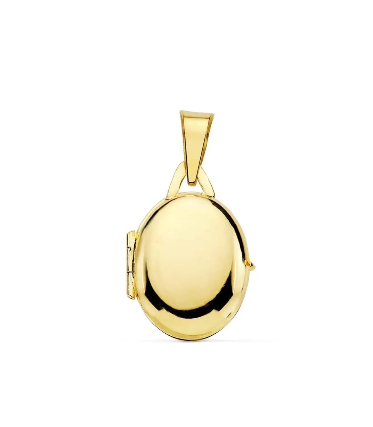 Guardapelo Portafotos Oval Liso Oro Amarillo 18K 18 Mm<Alda Joyeros Best Sale