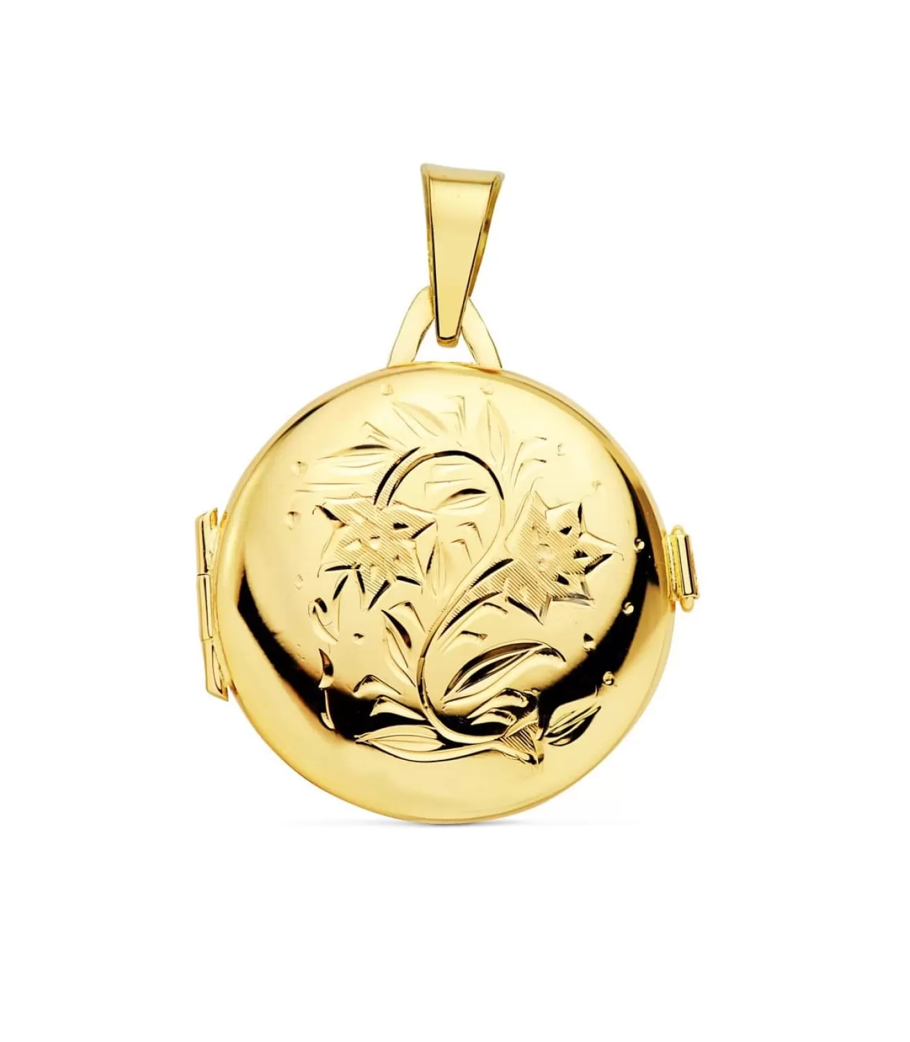Guardapelo Portafotos Redondo Labrado Oro 18 K 23 Mm<Alda Joyeros Best Sale