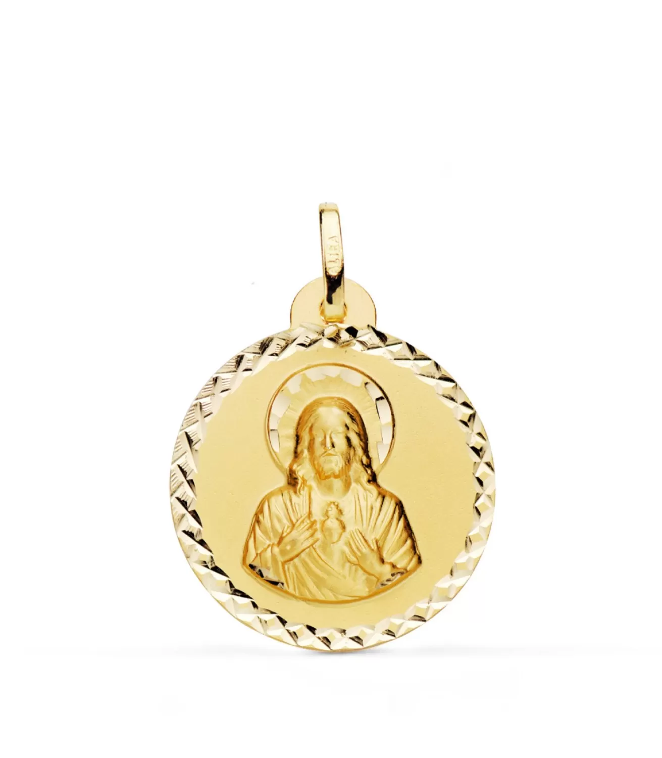 Medalla 18K Sagrado Corazon De Jesus Talla 22Mm<Alda Joyeros New