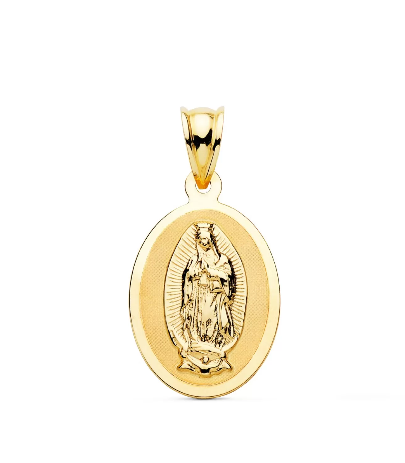 Medalla 18K V. Guadalupe Mexico 21Mm Oval Brillo<Alda Joyeros Cheap