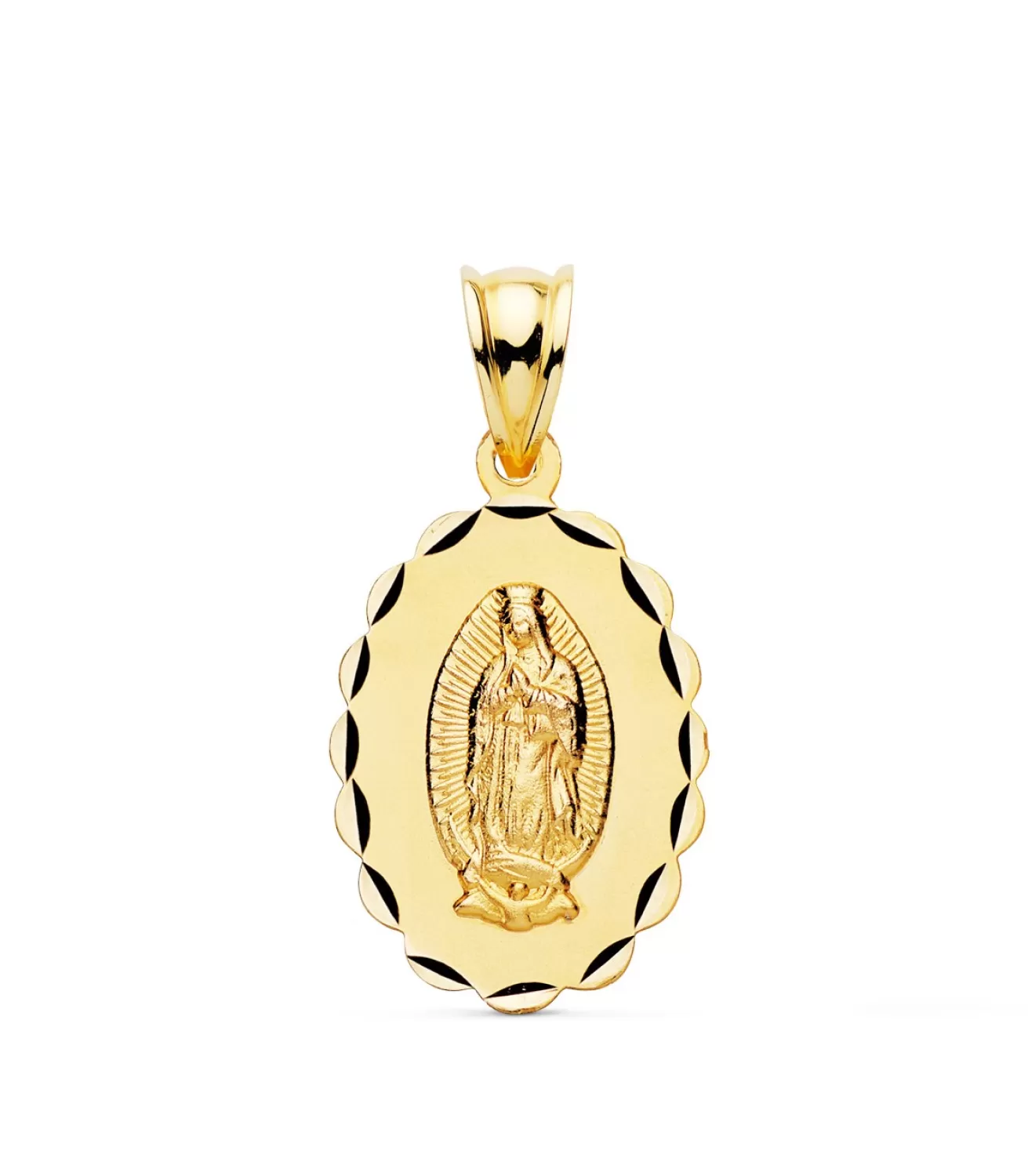 Medalla 18K V. Guadalupe Mexico 21Mm Oval Tallada<Alda Joyeros Clearance