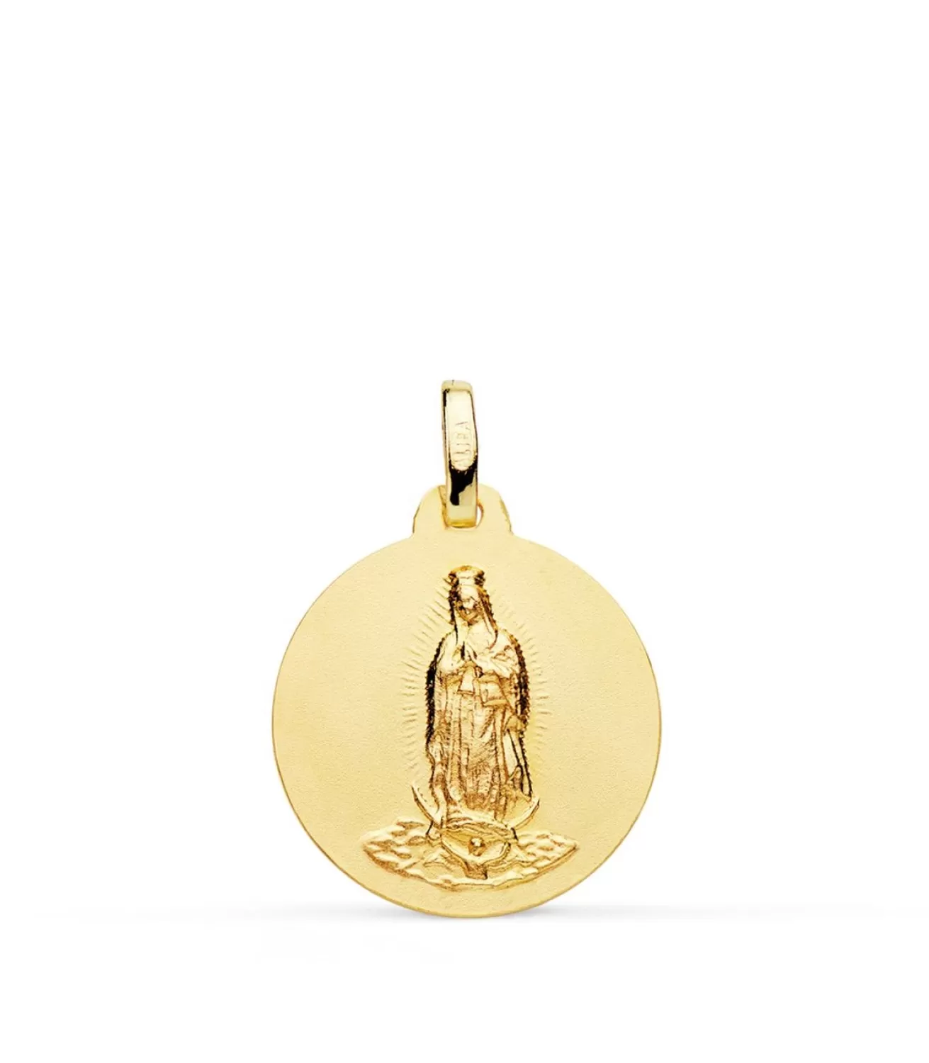 Medalla 18K Virgen Guadalupe Mexico 18Mm Mate<Alda Joyeros Fashion