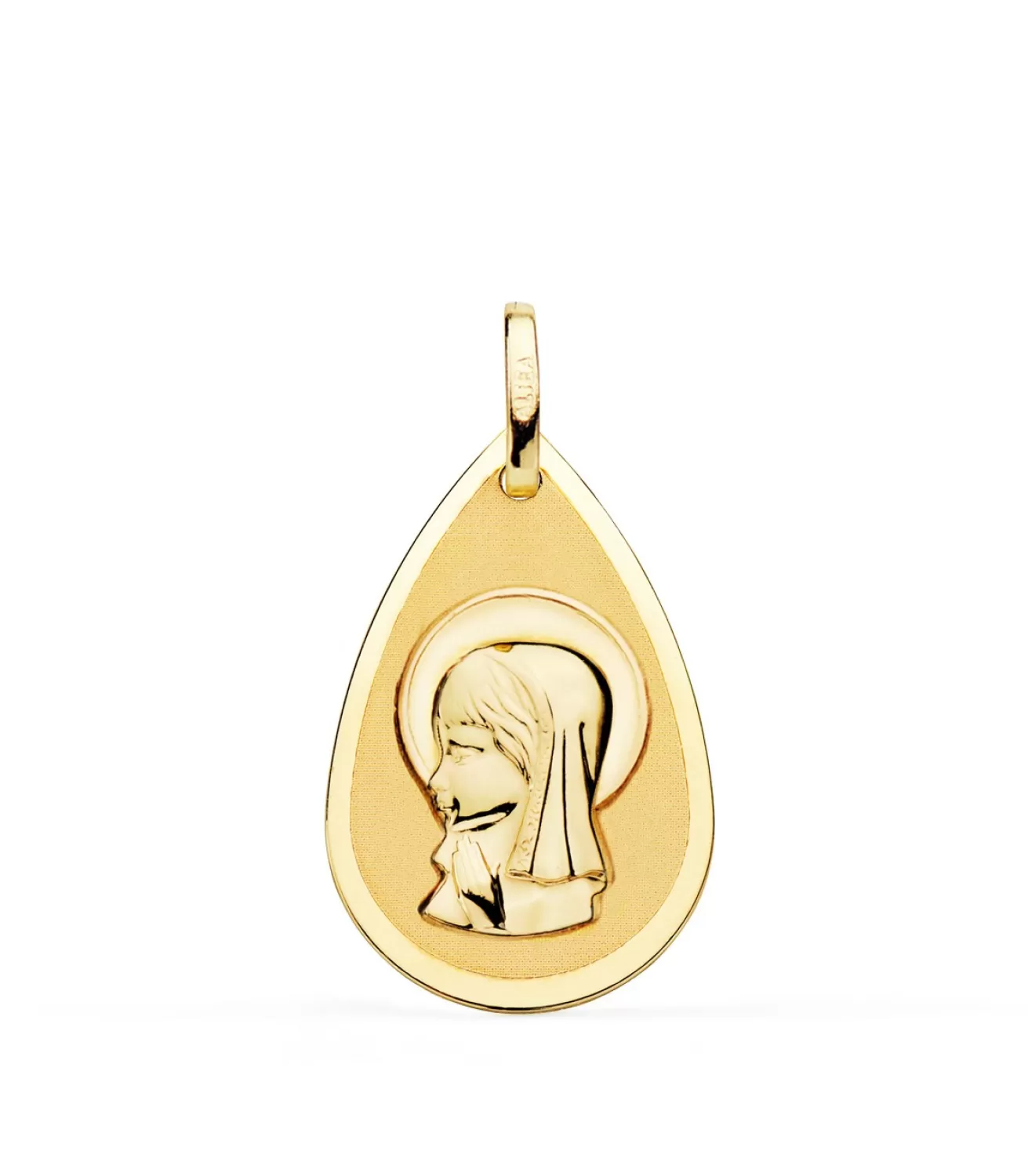 Medalla 18K Virgen Niña Gota Brillo 19Mm<Alda Joyeros Cheap