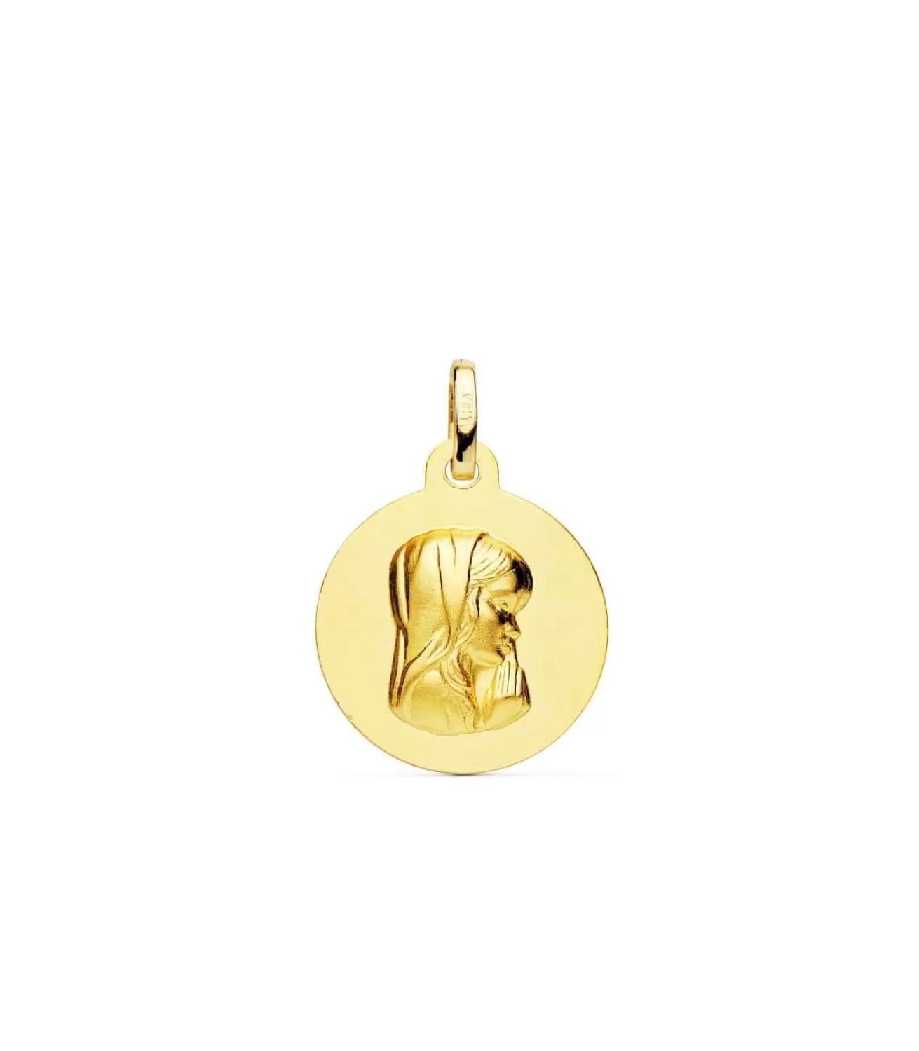 Medalla 18Kt 16Mm Virgen Niña Rezando Matizada<Alda Joyeros Flash Sale