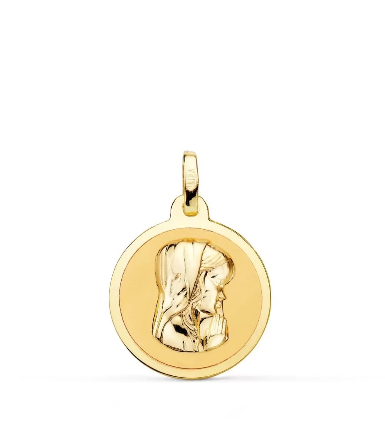 Medalla 18Kt 18Mm Virgen Niña Rezando Brillo<Alda Joyeros Online